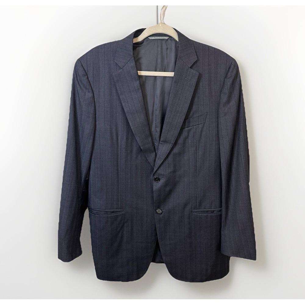Canali 1934 Wool Pinstripe Blazer Sport‎ Coat Charcoal Gray 42R IT 52 Italy